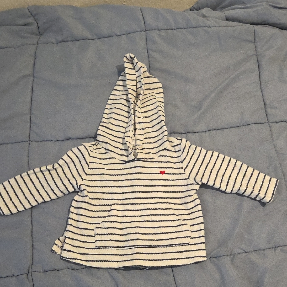 Striped Kids Hoodie with Heart Detail